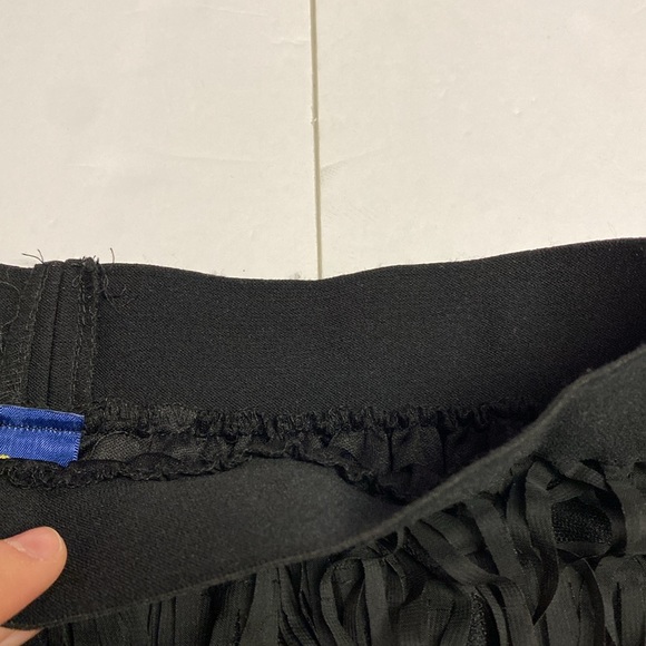 NEW! Francesca's Blue Rain Black Fringe Layered Mini Skirt Size XL - Picture 8 of 13